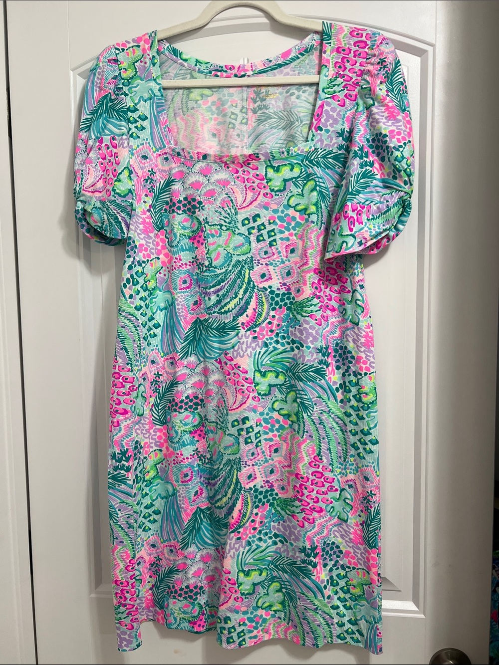 Lilly Pulitzer Pink & Green Tropical Midi Dress